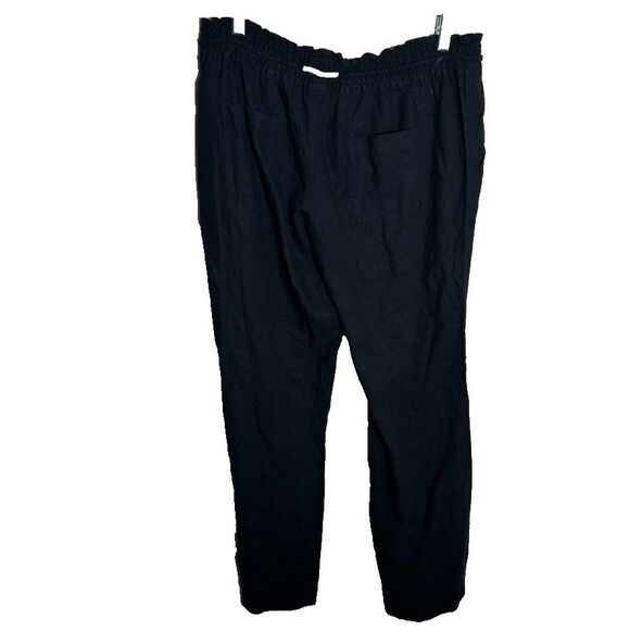 Roxy Pants Women's XL Black Linen Blend Drawstring Summer Beach Solid NWT - Picture 2 of 10
